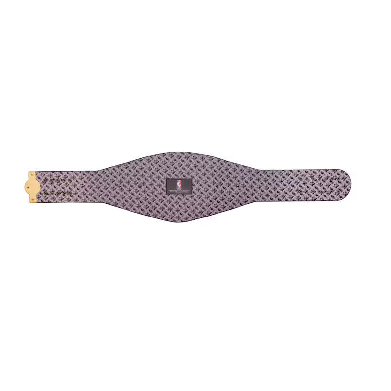 Patterned belt with a gold buckle on a white background San Antonio Spurs Court Kings WWE Legacy Belt