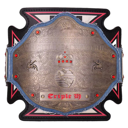 WWE World Heavyweight Championship belt with 'Triple H' branding on a white background