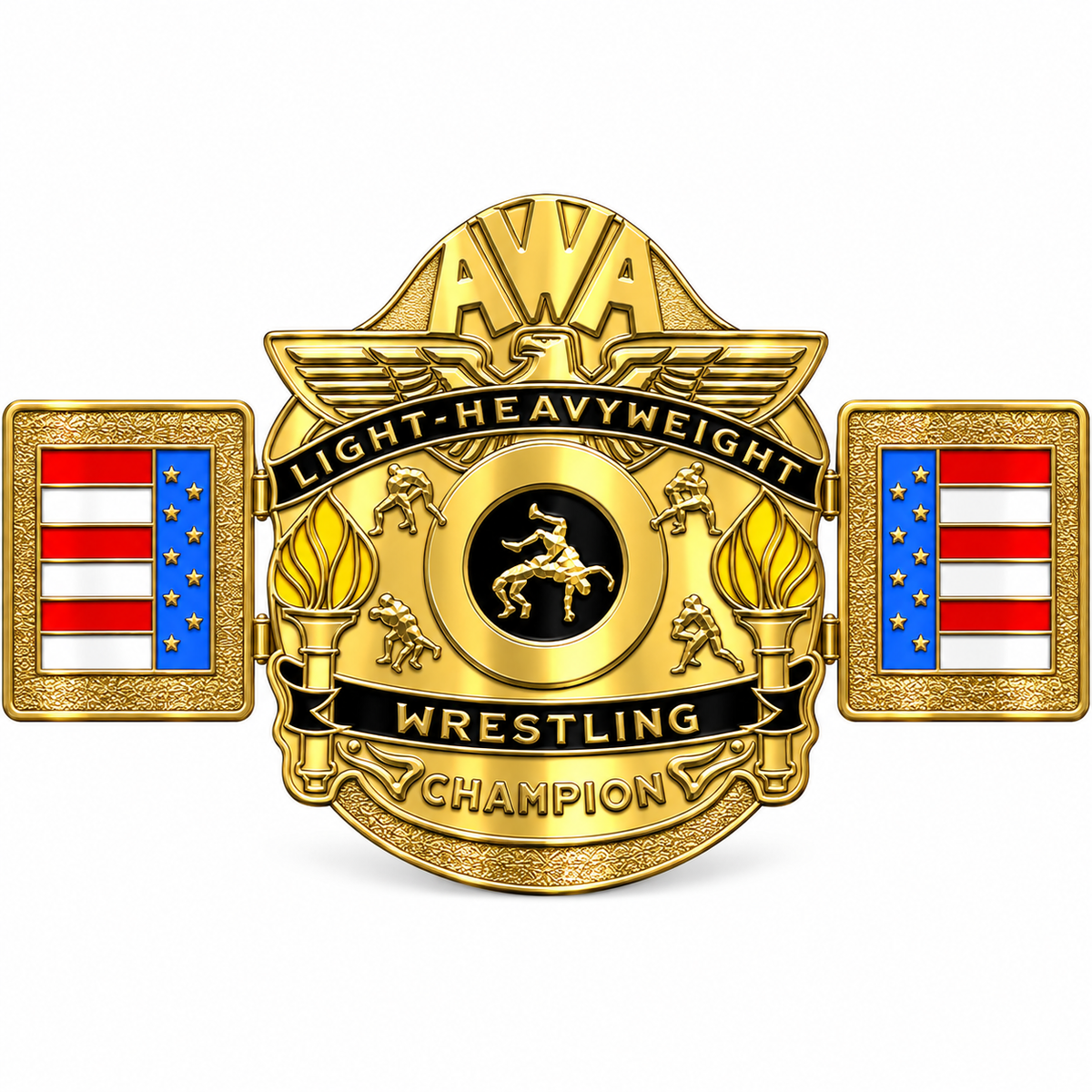 WGB-20 Custom Design AWA Light Heavyweight Wrestling Championship Belt