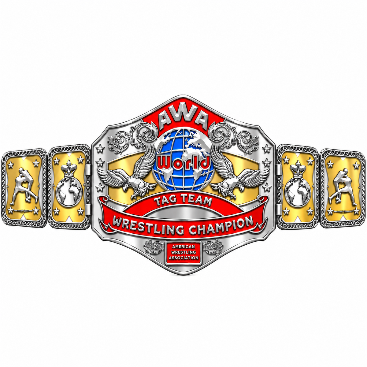 WGB-22 Custom Design AWA World Tag Team Wrestling Championship Belt Replica