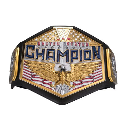 WWE United States Championship belt with eagle and American flag design on a white background