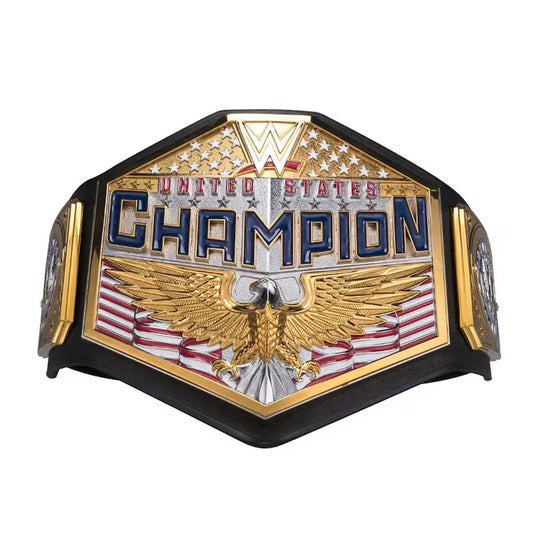 WWE United States Championship belt with eagle and American flag design on a white background