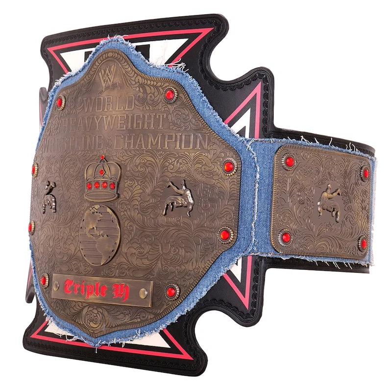 Wrestling championship belt with detailed design on a white background
