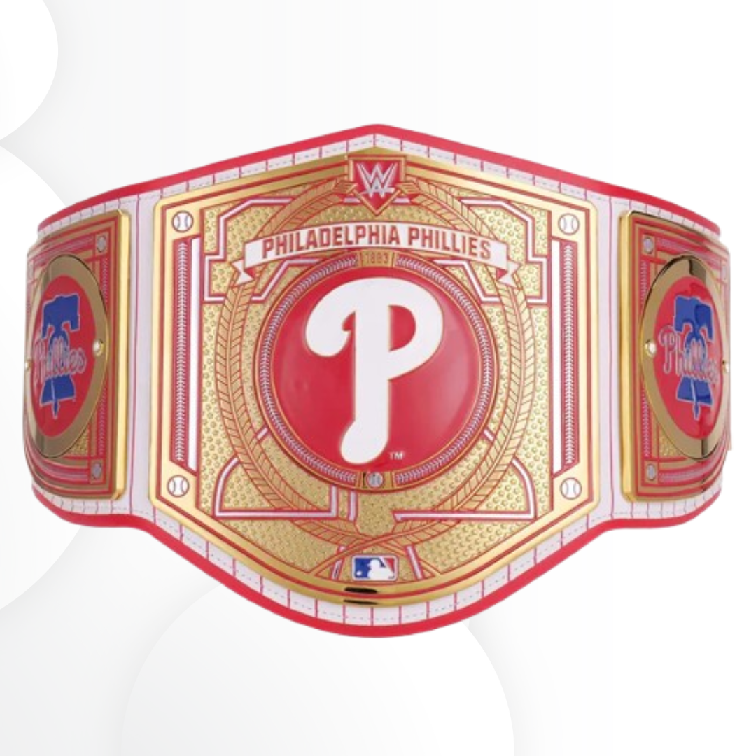 Philadelphia Phillies championship belt with WWE logo on a white background