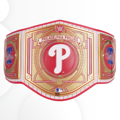 Philadelphia Phillies championship belt with WWE logo on a white background