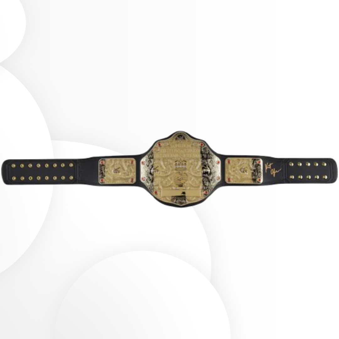 Kurt Angle Signed WWE Big Gold World Heavyweight Retro Championship Belt