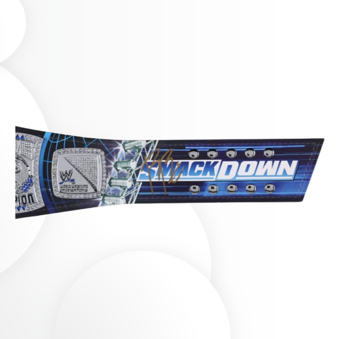 Roman Reigns Autographed SmackDown 25th Anniversary Spinner Championship Belt