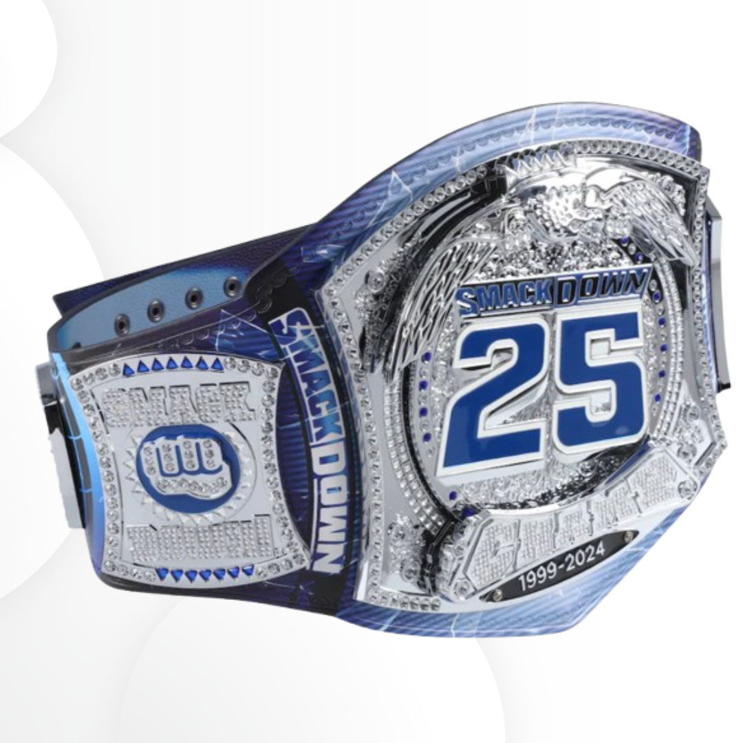 Roman Reigns Autographed SmackDown 25th Anniversary Spinner Championship Belt