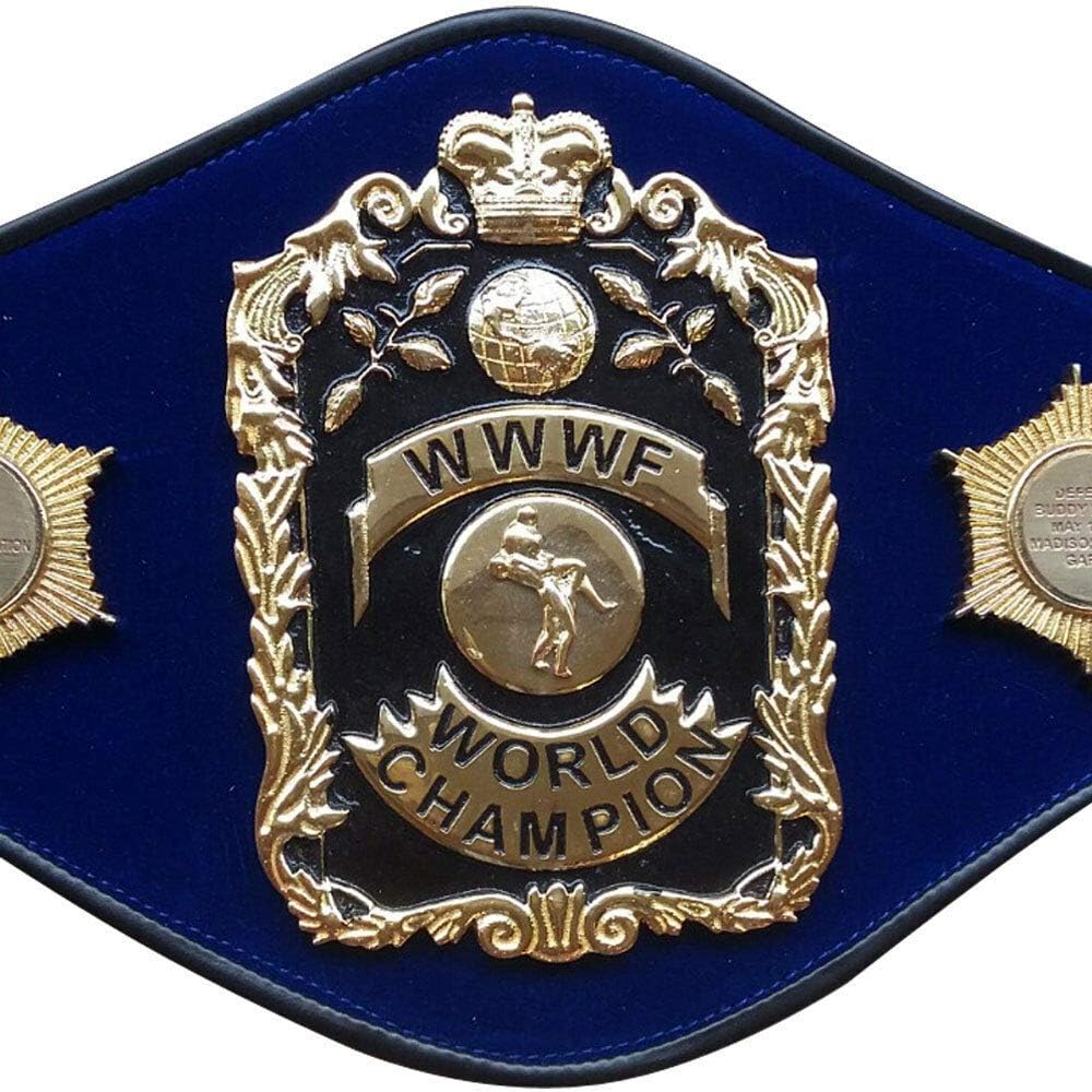 Blue championship belt with goldWWWF World Champion emblem