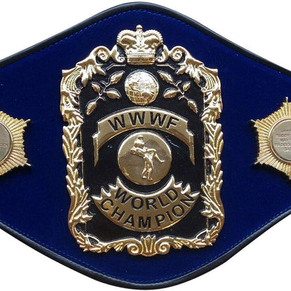 Blue championship belt with goldWWWF World Champion emblem