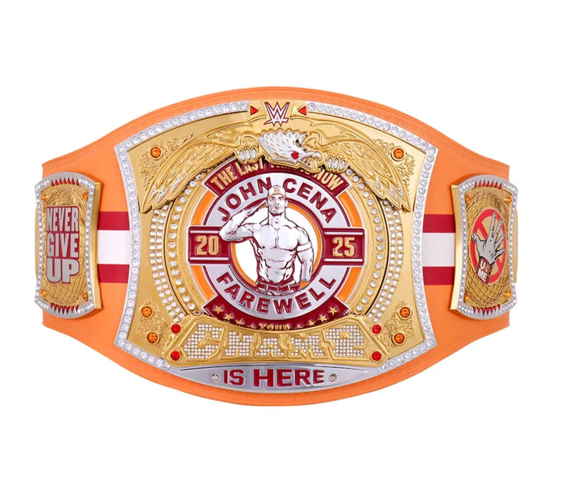 Wrestlemania United States Champion belt featuring a gold eagle, American flag, and silver 'CHAMPION' lettering on a black and gold plaque, shown against a plain white background.