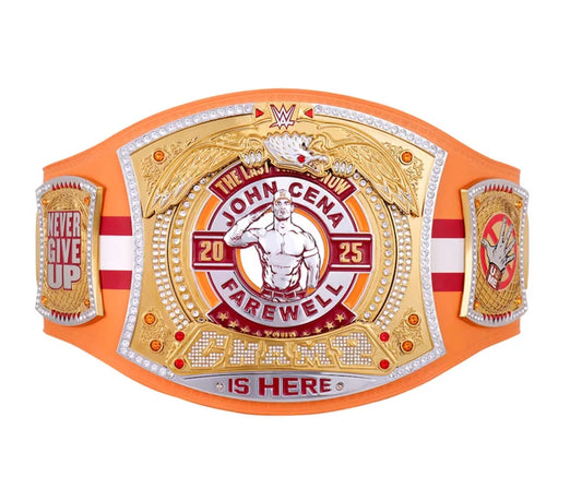 Wrestlemania United States Champion belt featuring a gold eagle, American flag, and silver 'CHAMPION' lettering on a black and gold plaque, shown against a plain white background.