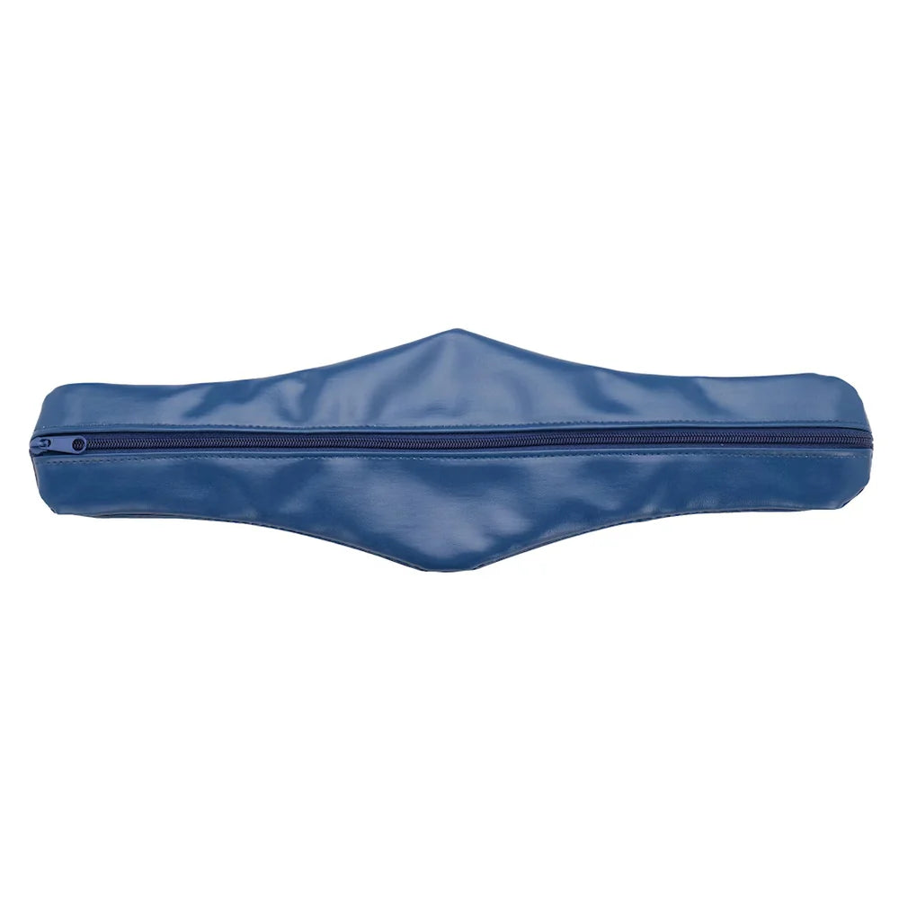 Blue waist bag with a zipper on a white background