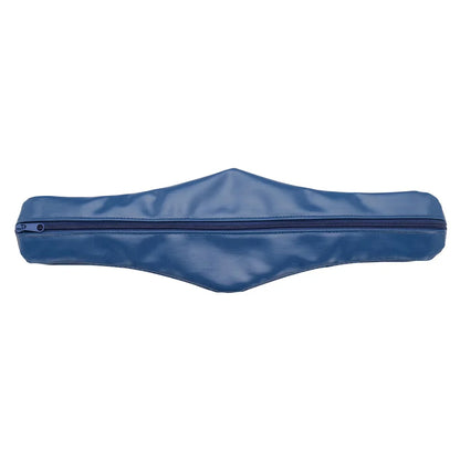 Blue waist bag with a zipper on a white background