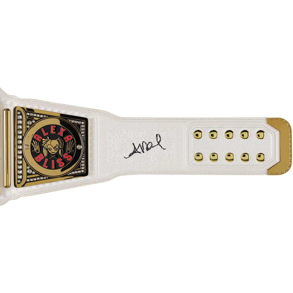 Alexa Bliss WWE Autographed Raw Women's Championship Replica Title Belt with Talent Side Plates