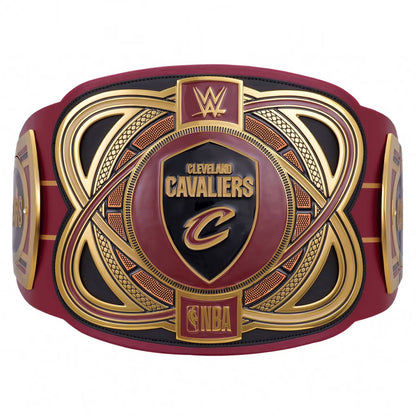 Championship belt with Cleveland Cavaliers logo and NBA branding on a white background
