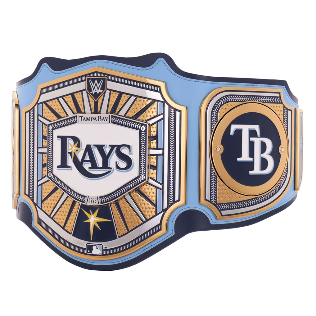 Tampa Bay Rays championship belt with WWE logo on a white background