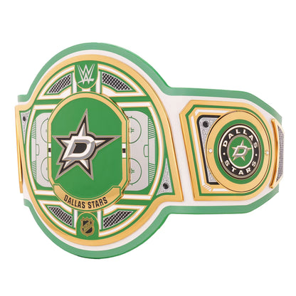 WWE championship belt with Dallas Stars logo on a white background