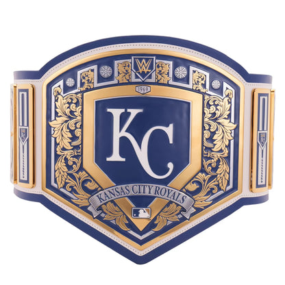 Decorative belt with 'KC' and 'Kansas City Royals' text on a white background