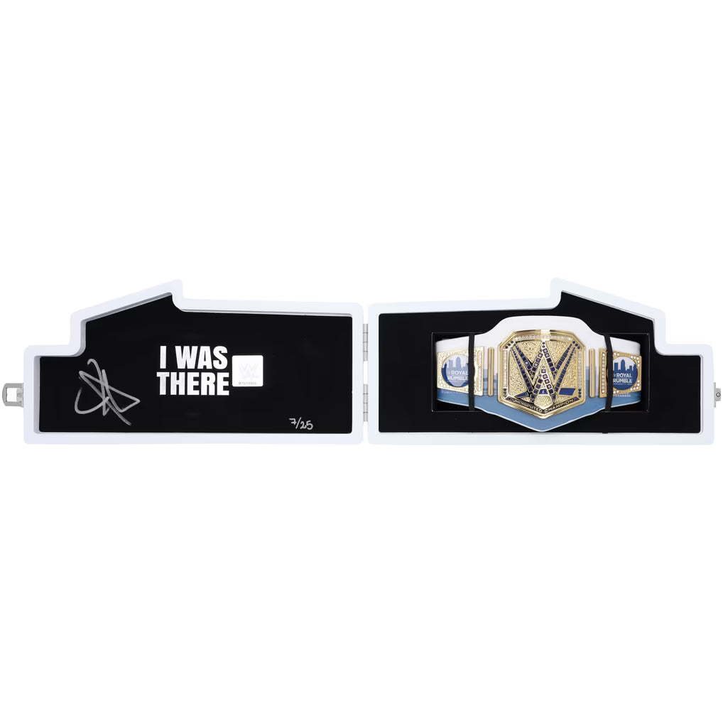 John Cena WWE Autographed 2025 Royal Rumble Racecar Mini Replica Title
