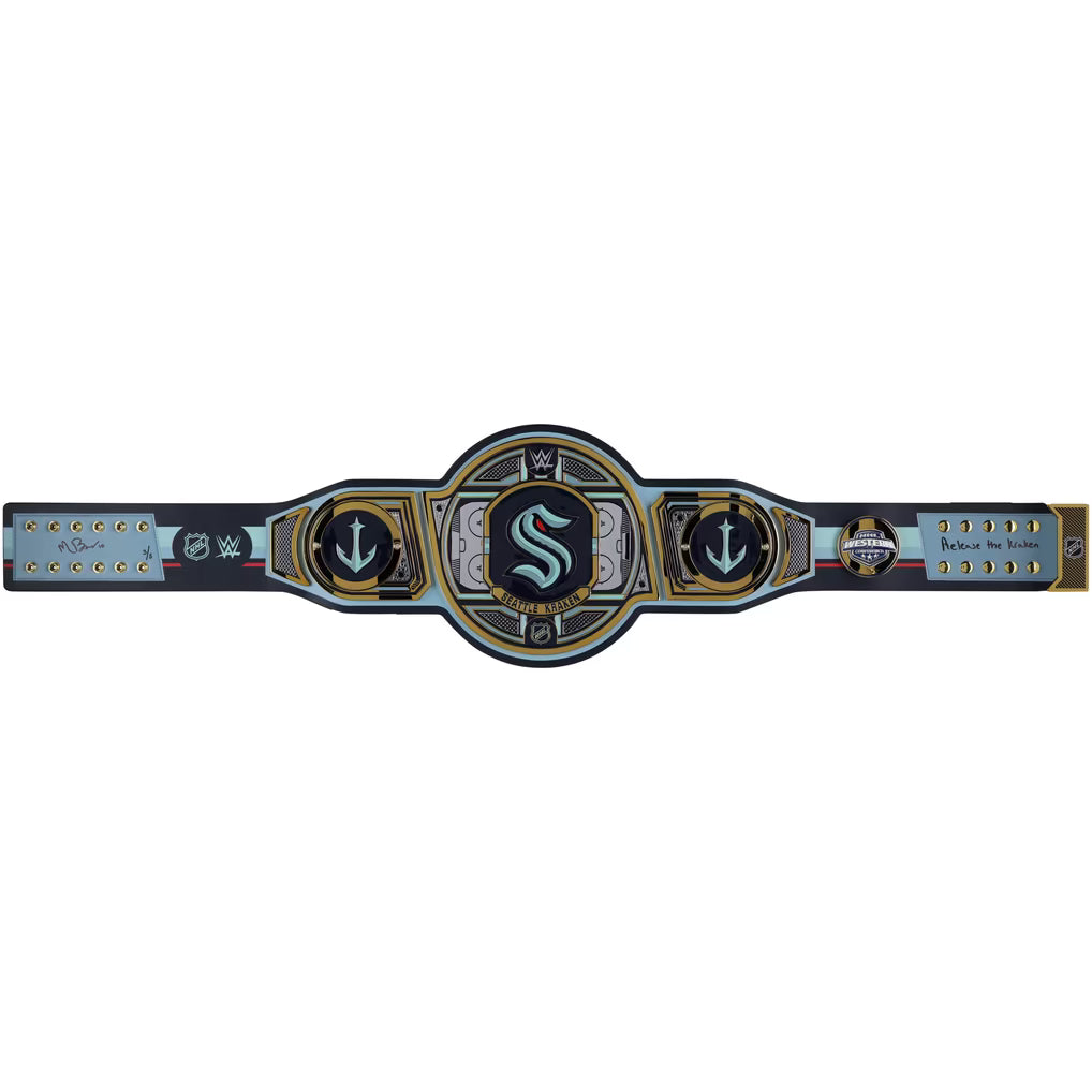 Matty Beniers Seattle Kraken Autographed WWE Legacy Title Belt