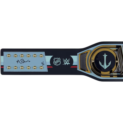 Matty Beniers signed Seattle Kraken title belt