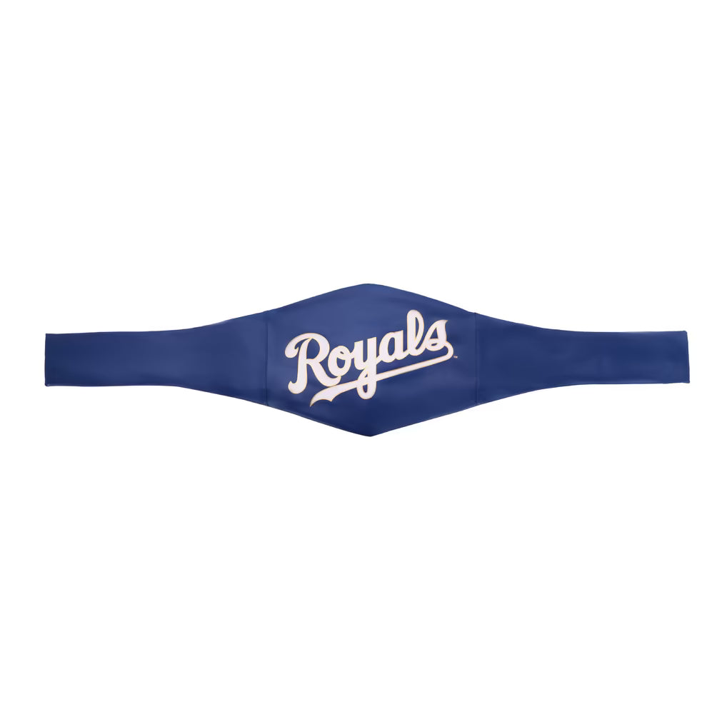A royal blue headband with 'Royals' written in white cursive script across the front, displayed against a solid white background.