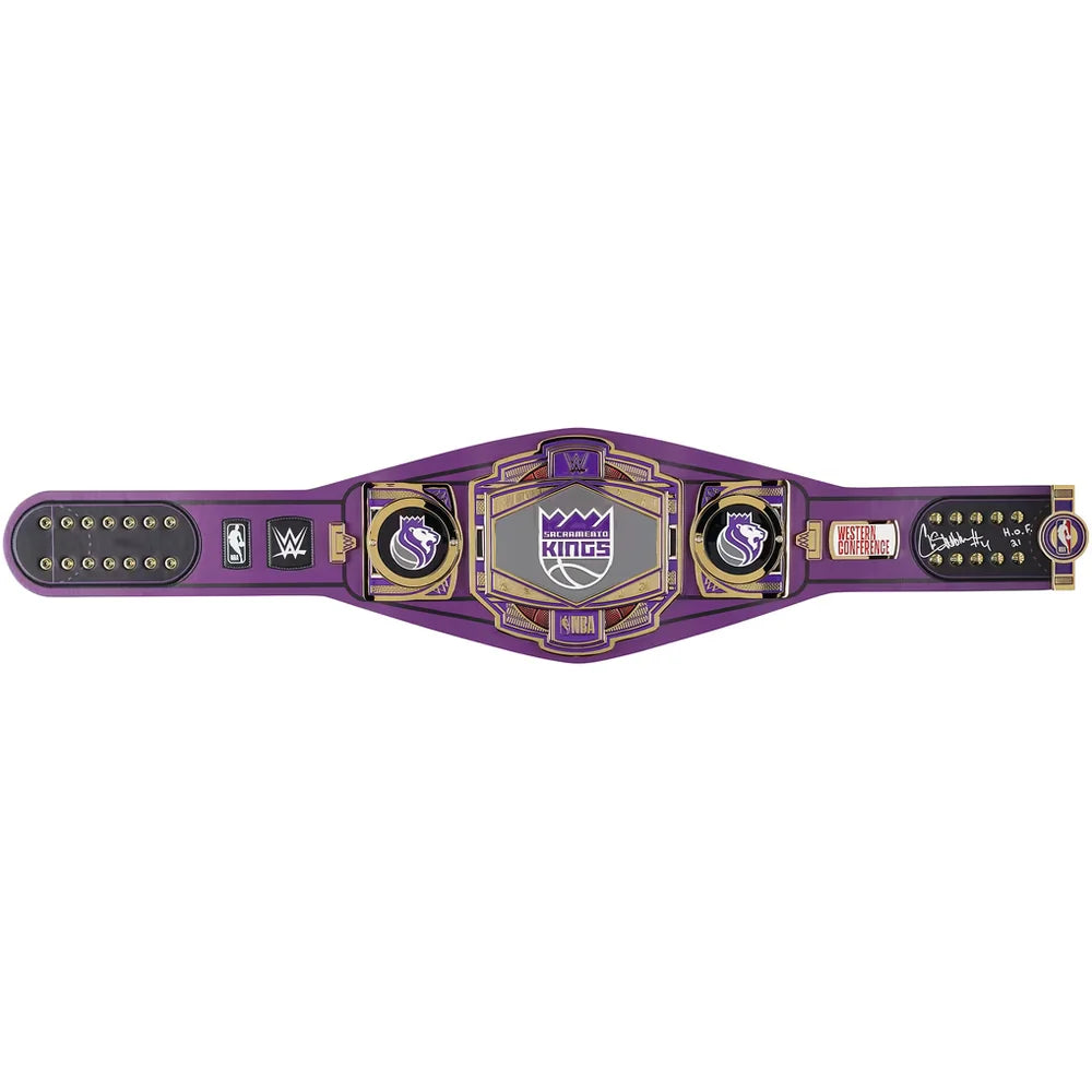 Chris Webber Sacramento Kings autographed WWE Legacy title belt with HOF 21 inscription