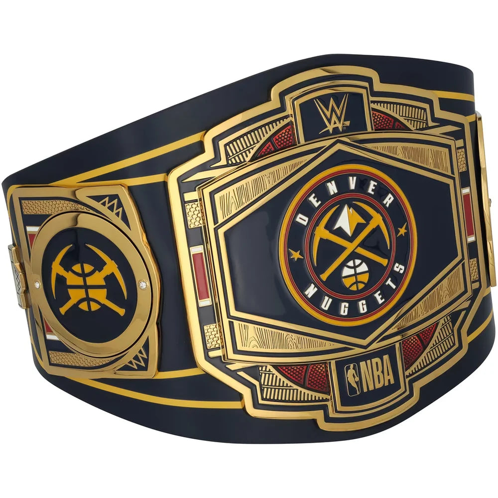 Allen Iverson and Carmelo Anthony Denver Nuggets autographed Fanatics Authentic WWE Replica Title Belt with Hall of Fame inscriptions