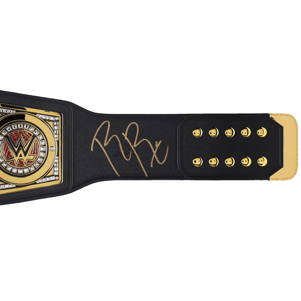 Wrestling championship belt with gold accents on a white background