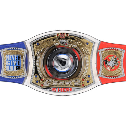 Wrestling championship belt with decorative elements on a white background