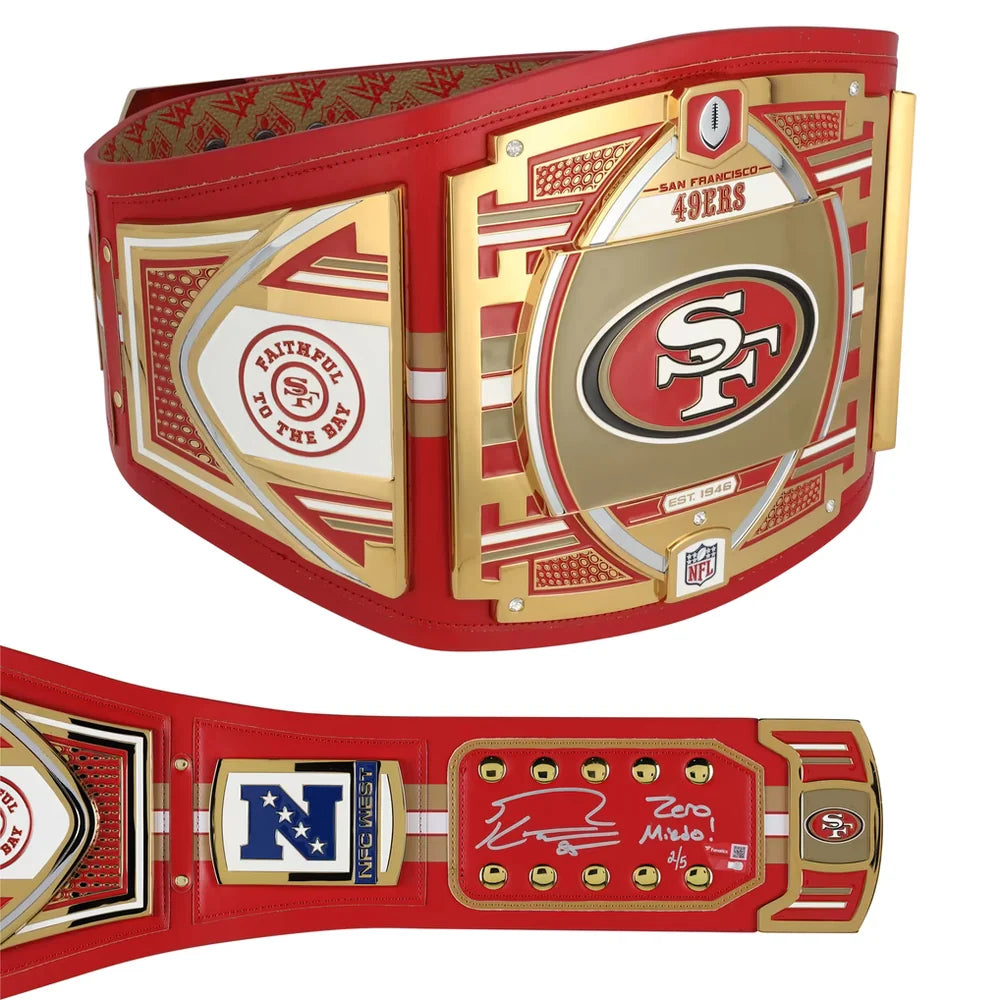 George Kittle San Francisco 49ers Autographed WWE Title Belt