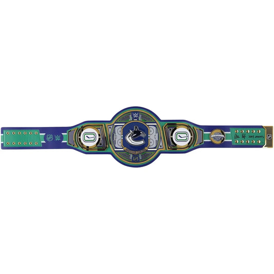 Quinn Hughes Vancouver Canucks Autographed WWE Legacy Title Belt with 2024 Norris Inscription Limited Edition 5 of 5