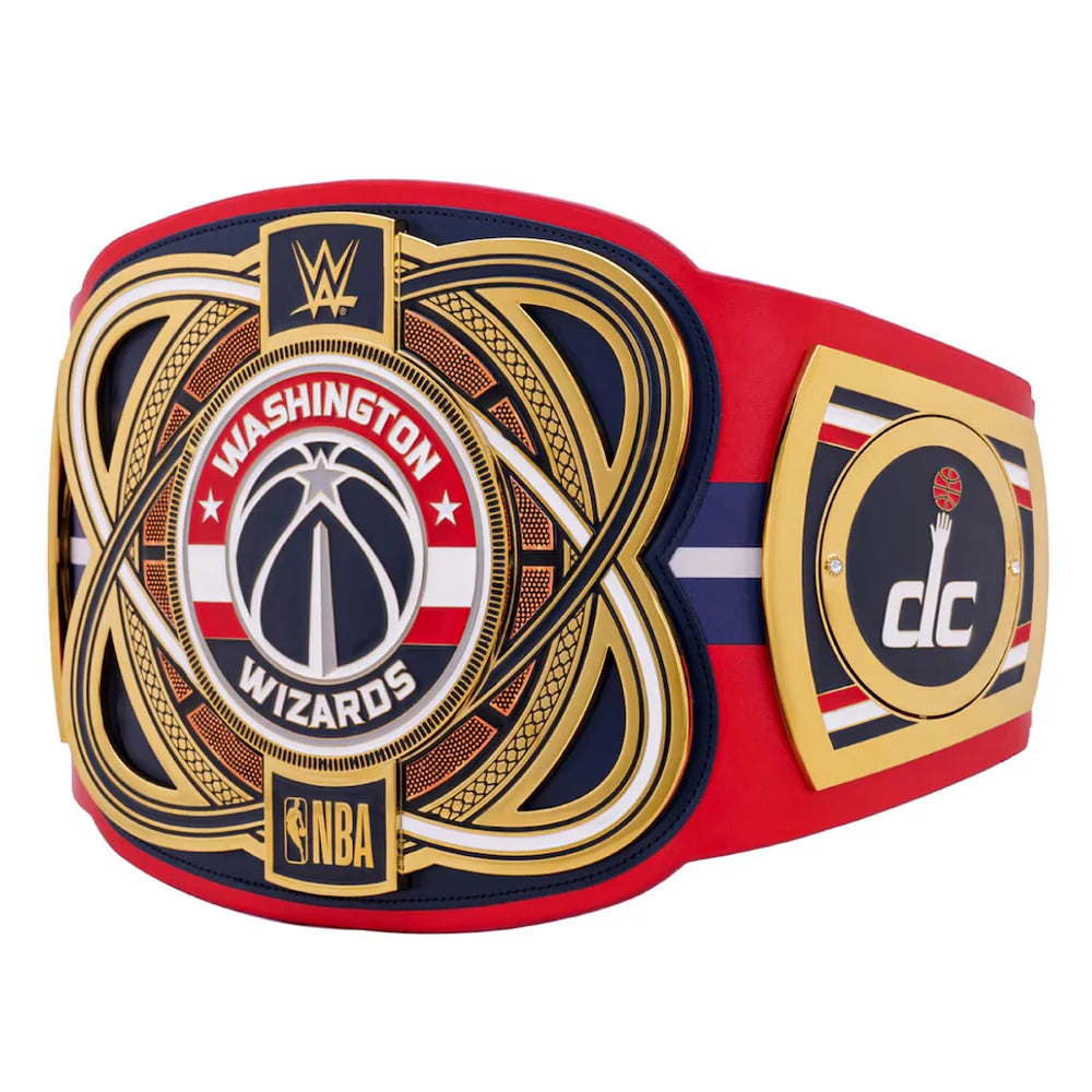 Washington Wizards championship belt with NBA and DC logos on a white background