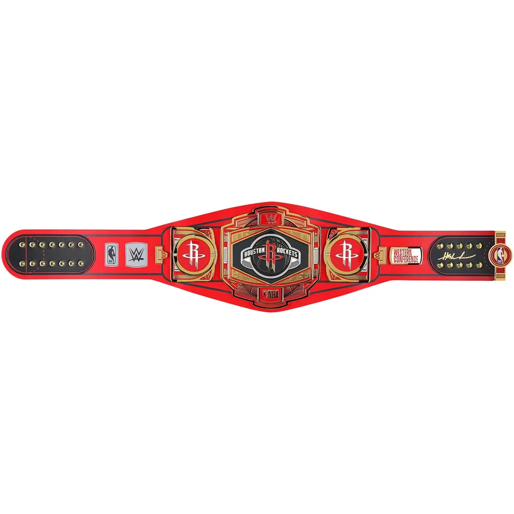 Hakeem Olajuwon Houston Rockets Autographed Fanatics Authentic WWE Legacy Title Belt
