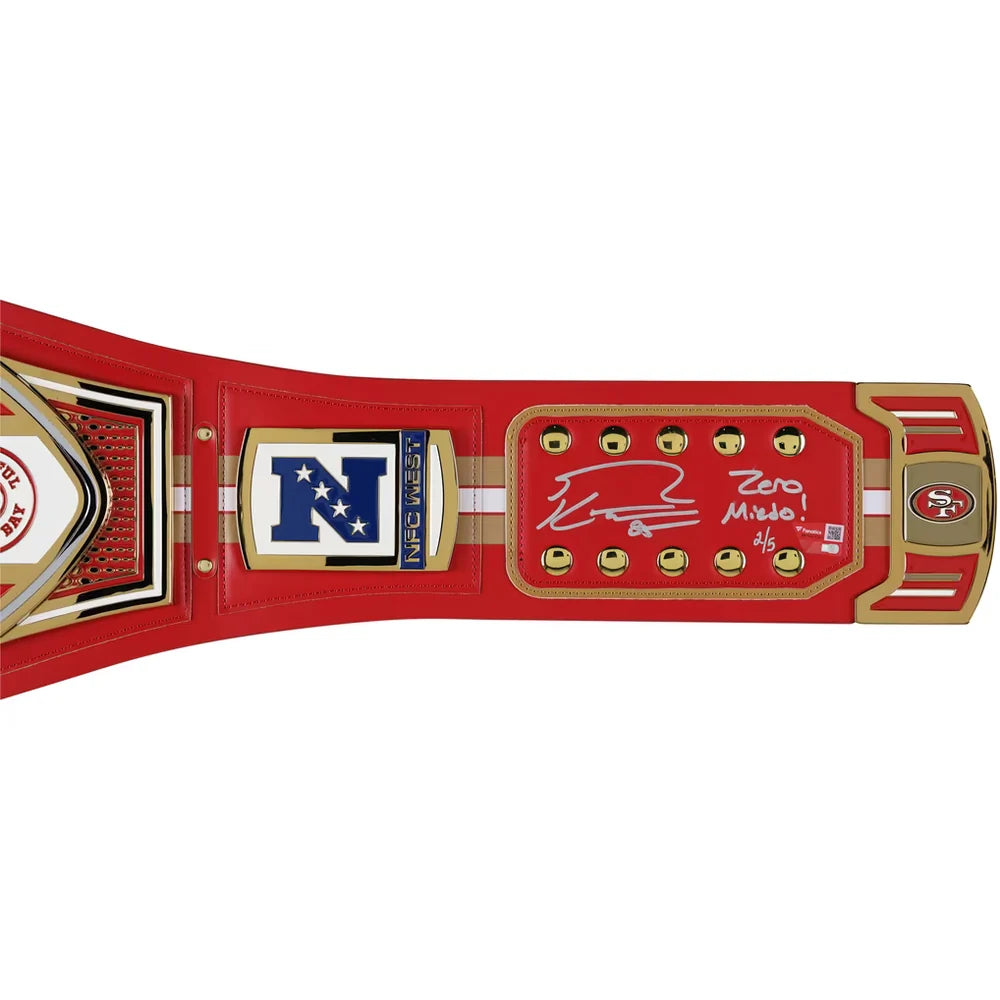 George Kittle San Francisco 49ers Autographed WWE Title Belt