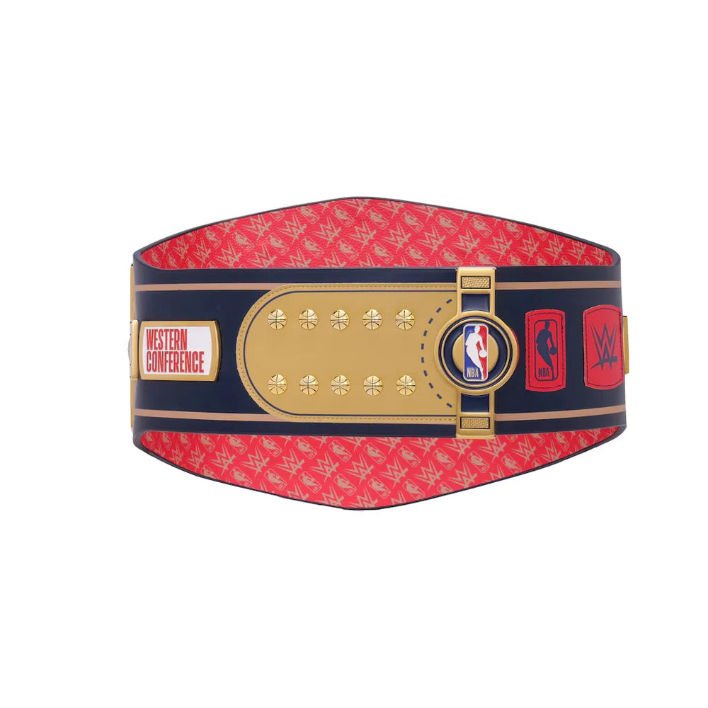 Decorative belt with sports logos on a white background