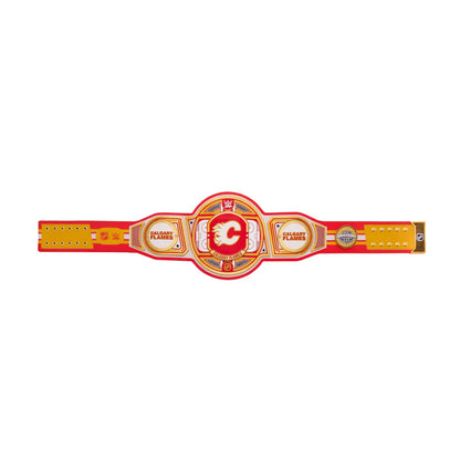 A red and gold championship belt with a central circular medallion featuring a red 'C' and the words 'CUP FINAList' and 'PLAYERS', flanked by two gold-toned plates, photographed on a plain white background.