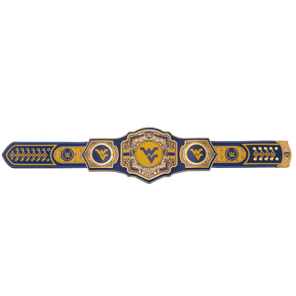 Decorative belt with a prominent logo on a white background