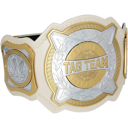 Wrestling championship belt with 'TAG TEAM' engraving on a white background
