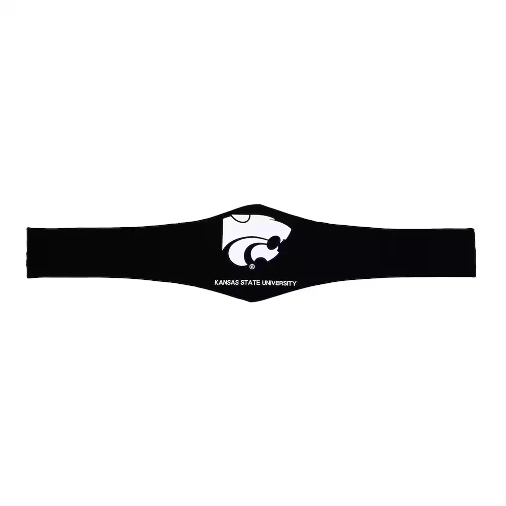 Black headband with Kansas State University logo on a white background